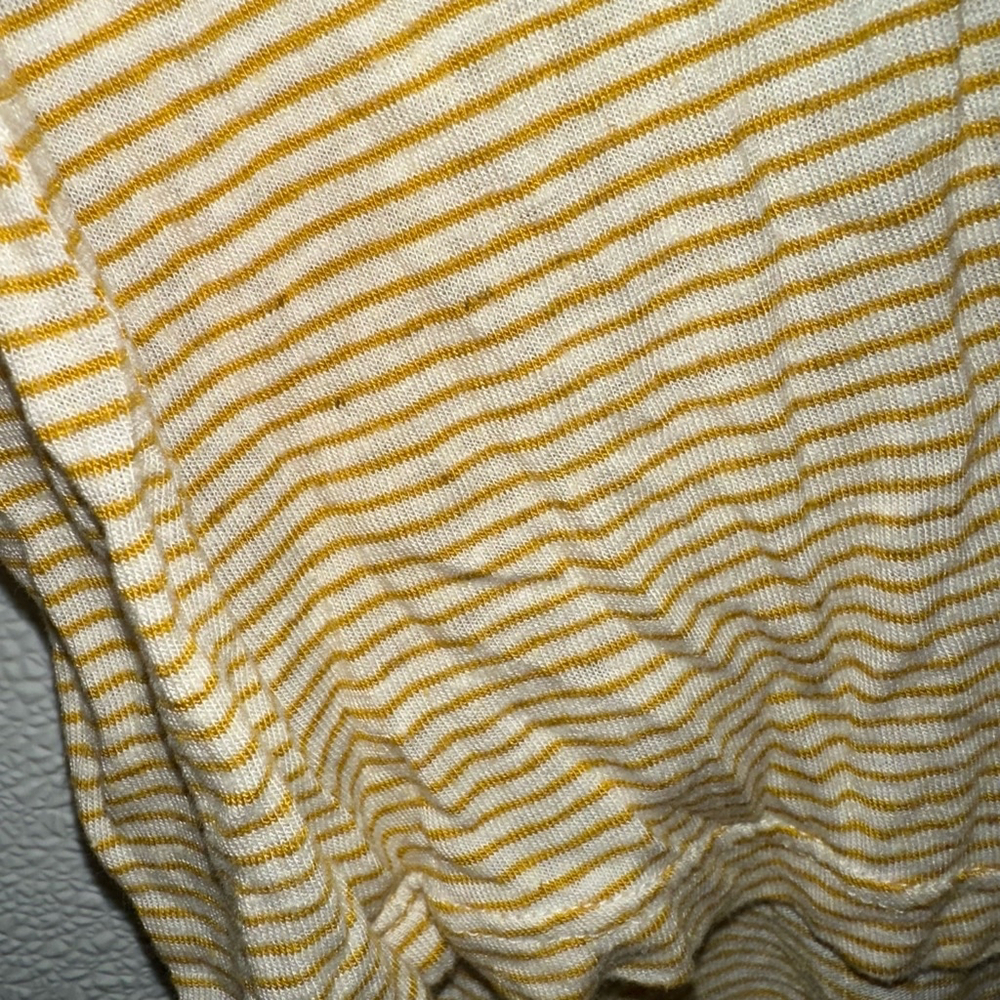 Women's Anthropologie Tank Top Size M mustard Yellow Striped Sleeveless - Picture 5 of 13